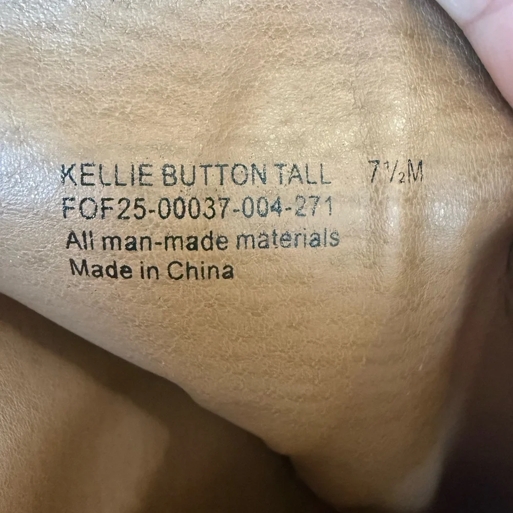 Frye & Co Kellie Button Tall Cognac Knee High Boots Size 7 1/2